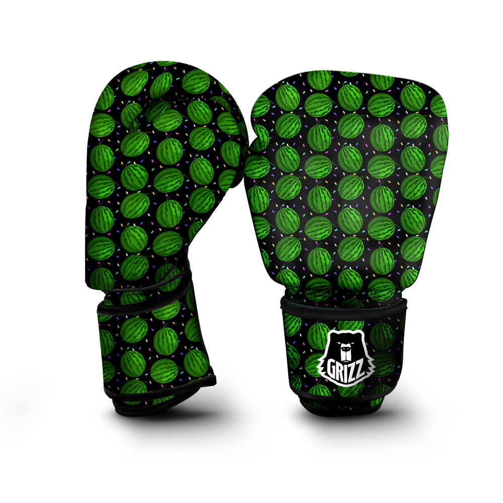 Watermelon Black Cute Print Pattern Boxing Gloves-grizzshop