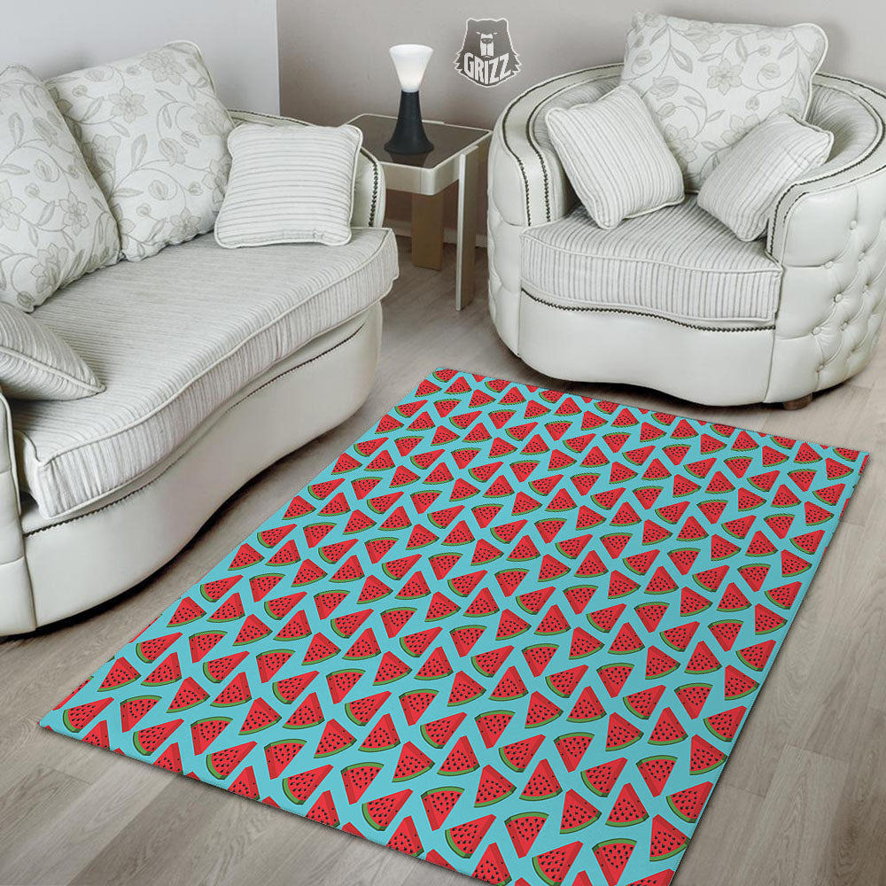 Watermelon Blue Cute Print Pattern Floor Mat-grizzshop