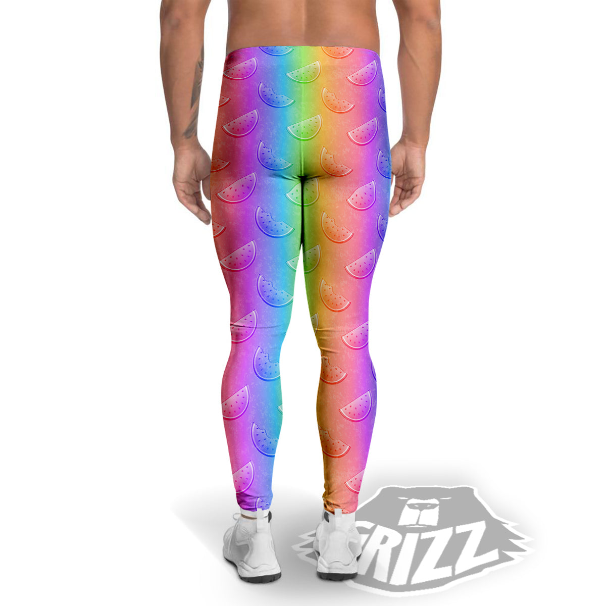 Watermelon Colorful Print Pattern Men's Leggings-grizzshop