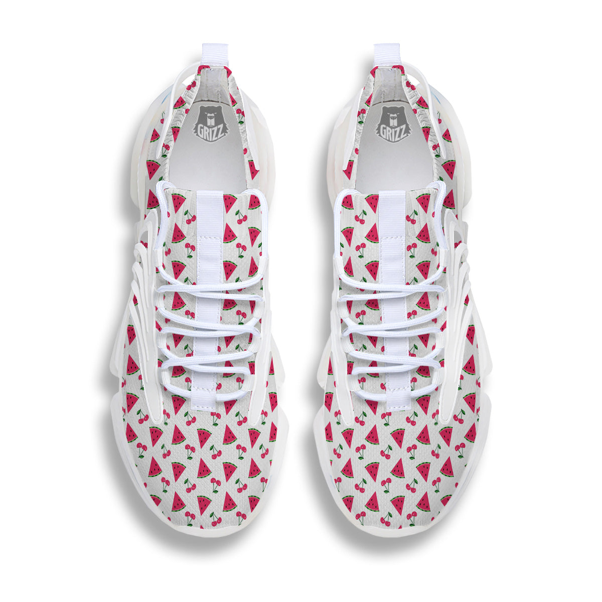 Watermelon Cute Berry Print Pattern White Gym Shoes-grizzshop