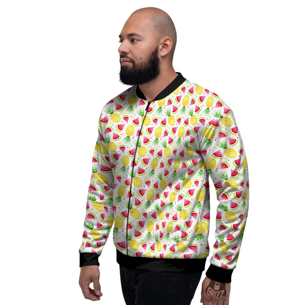Watermelon Cute Pineapple Print Pattern Men's Bomber Jacket-grizzshop