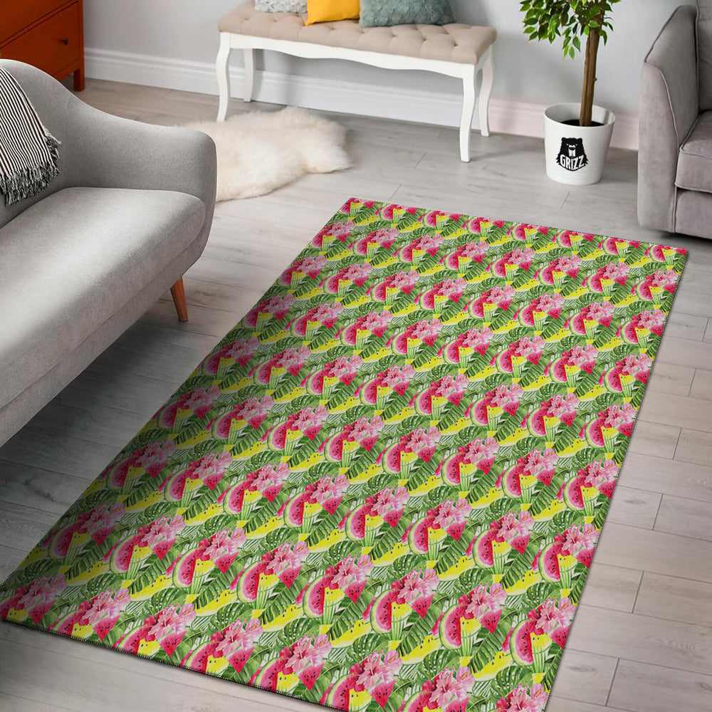 Watermelon Cute Tropical Print Pattern Floor Mat-grizzshop