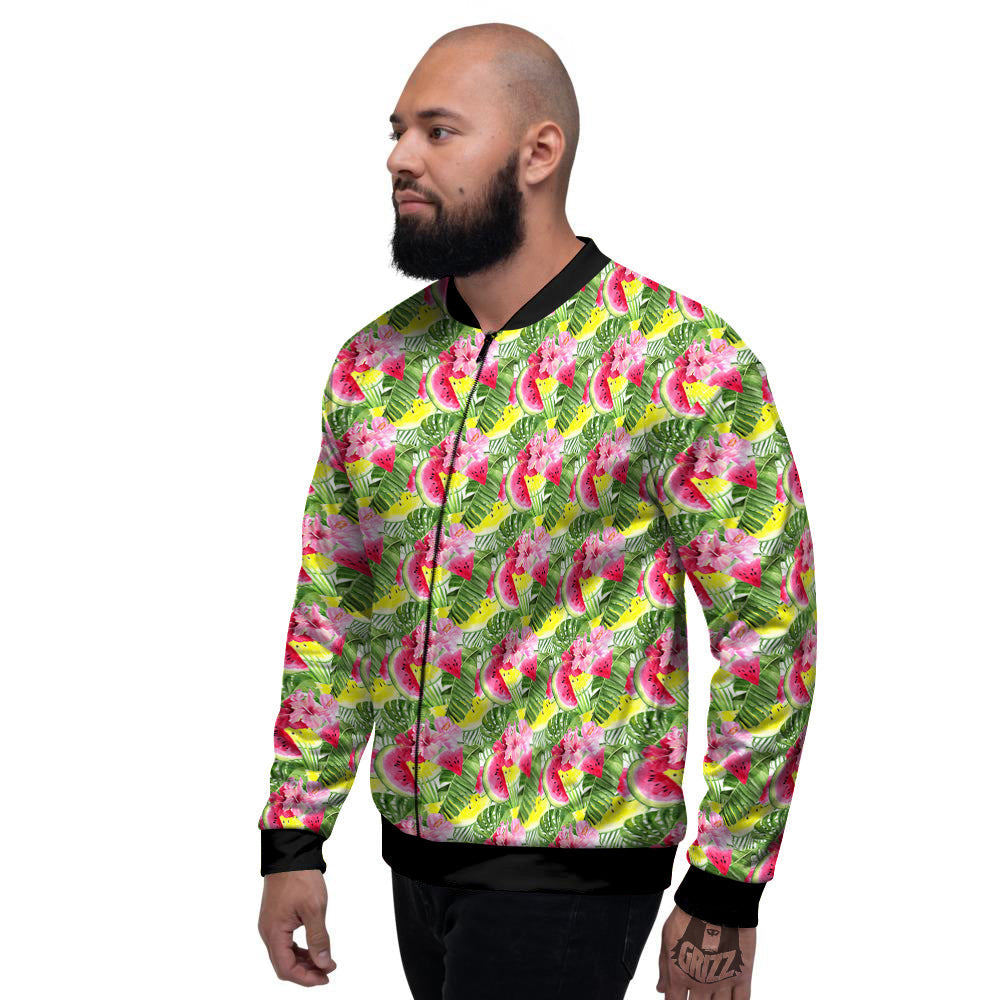 Watermelon Cute Tropical Print Pattern Men's Bomber Jacket-grizzshop