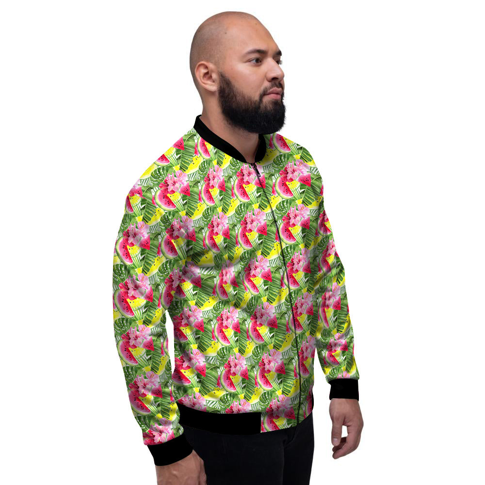 Watermelon Cute Tropical Print Pattern Men's Bomber Jacket-grizzshop