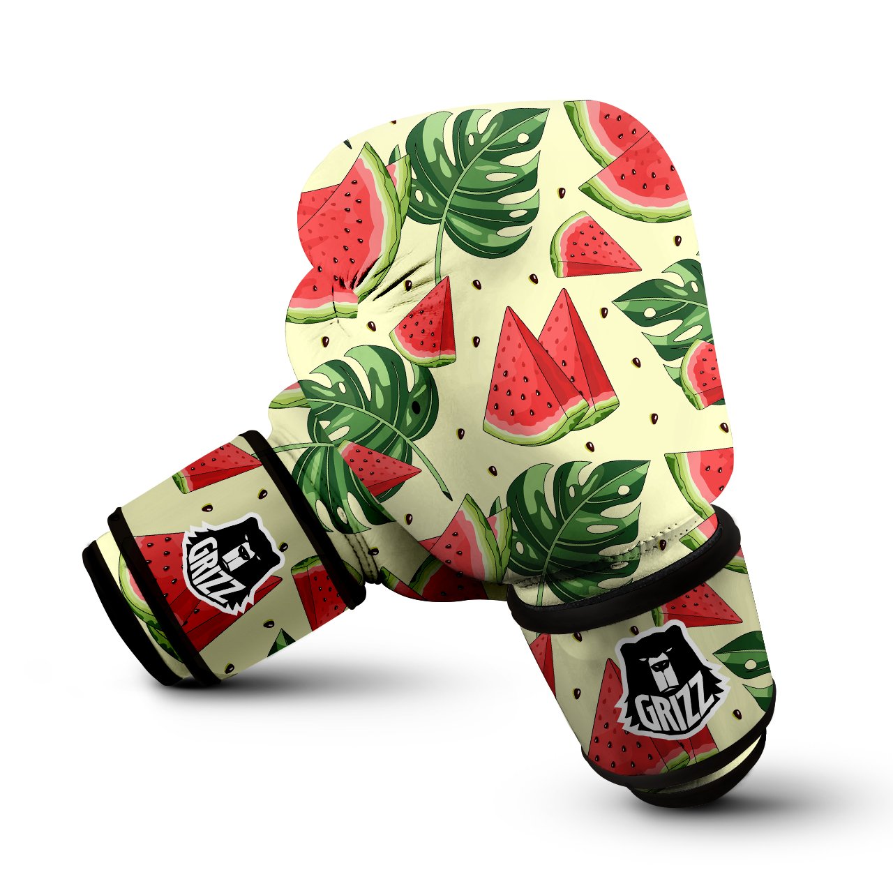 Watermelon Leaf Tropical Print Pattern Boxing Gloves-grizzshop