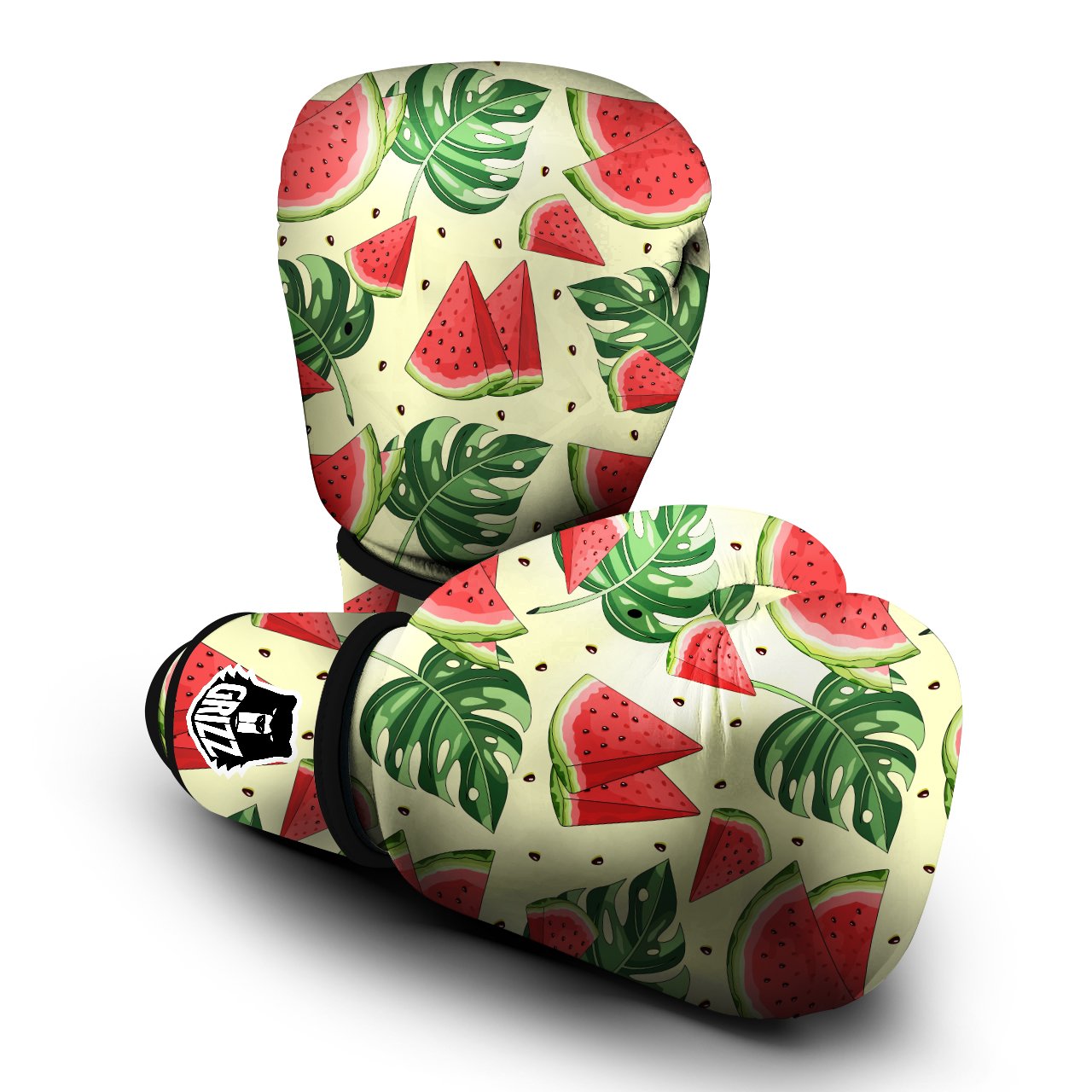 Watermelon Leaf Tropical Print Pattern Boxing Gloves-grizzshop
