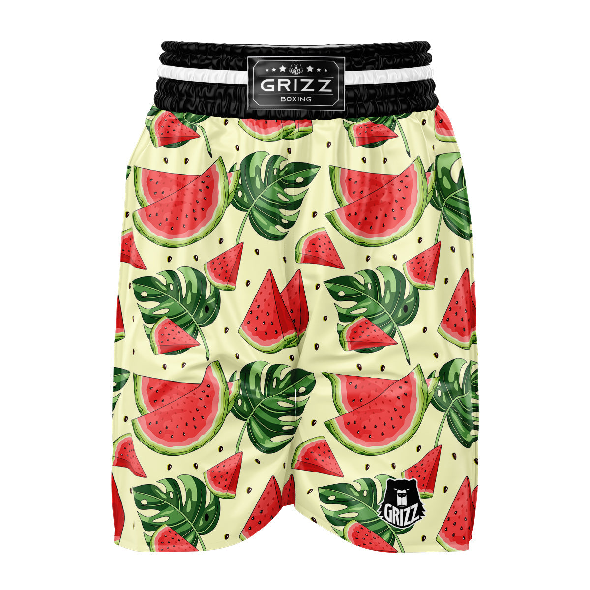 Watermelon Leaf Tropical Print Pattern Boxing Shorts-grizzshop
