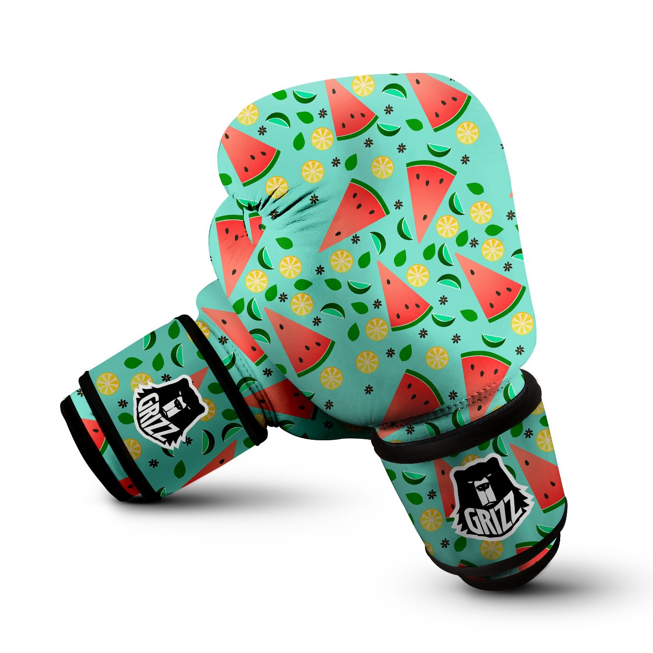 Watermelon Lime Green Print Pattern Boxing Gloves-grizzshop