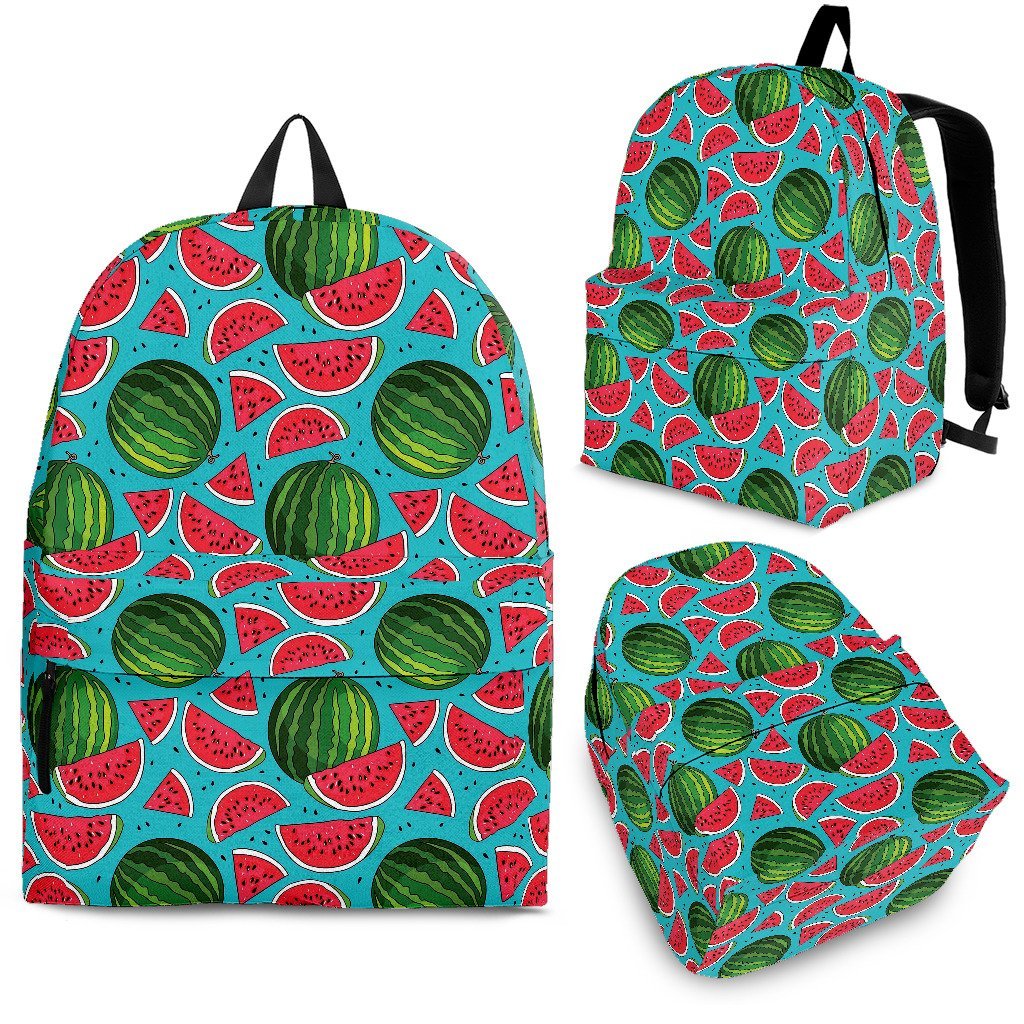 Watermelon Piece Blue Pattern Print Premium Backpack-grizzshop