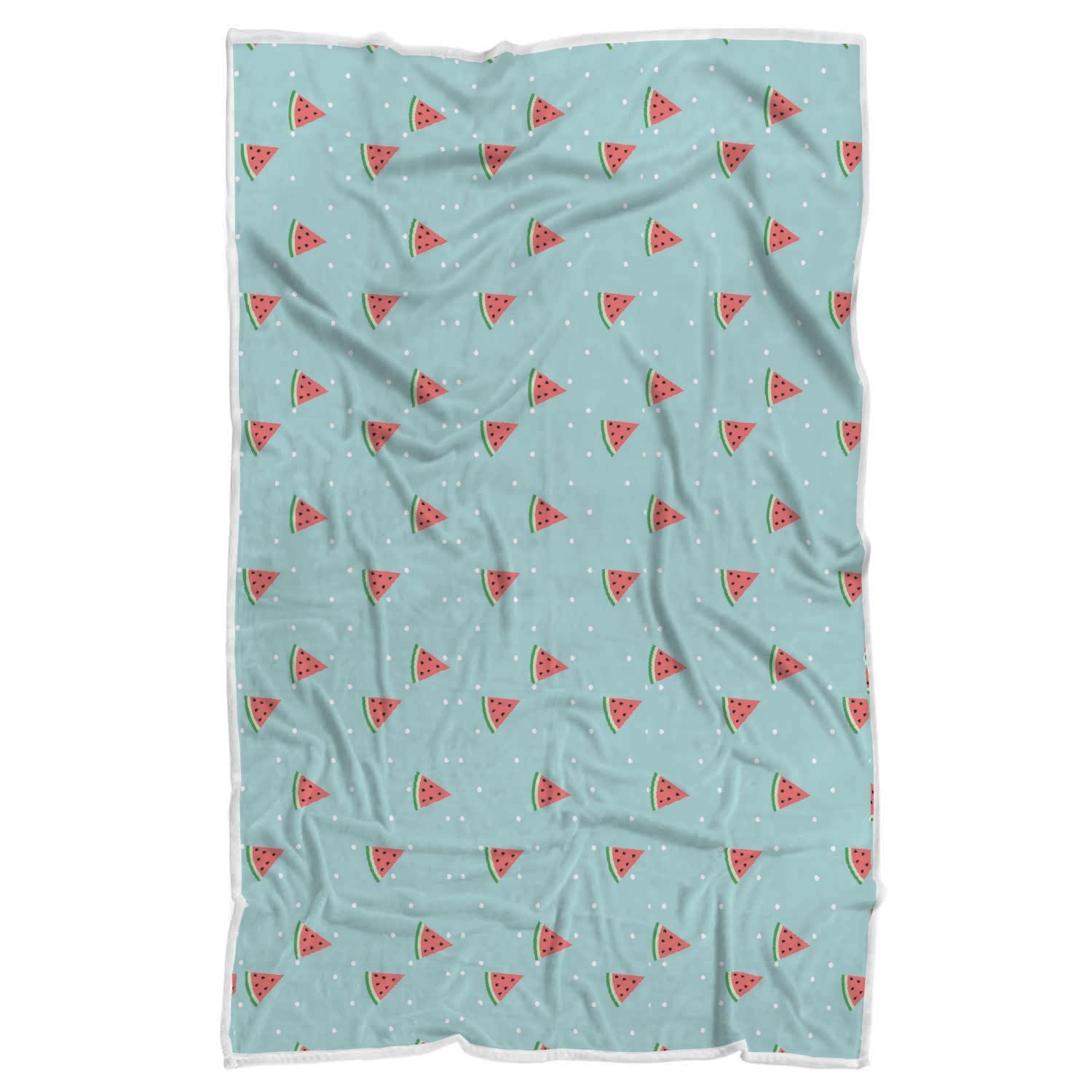 Watermelon Piece Polka Dot Blue Pattern Print Throw Blanket-grizzshop