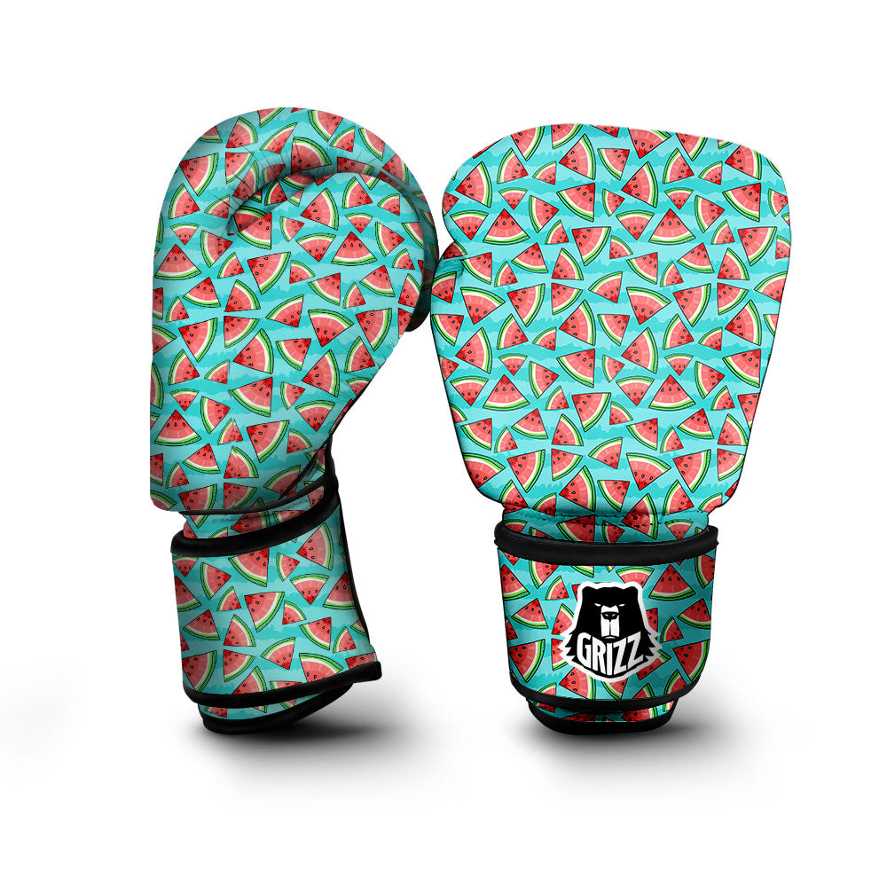 Watermelon Pieces Blue Print Pattern Boxing Gloves-grizzshop