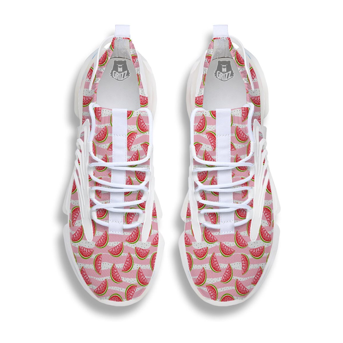 Watermelon Pieces Cute Print Pattern White Gym Shoes-grizzshop
