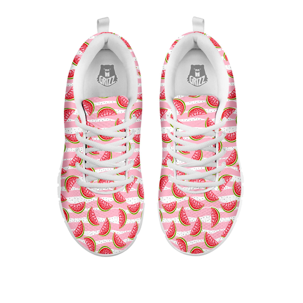 Watermelon Pieces Cute Print Pattern White Sneaker-grizzshop