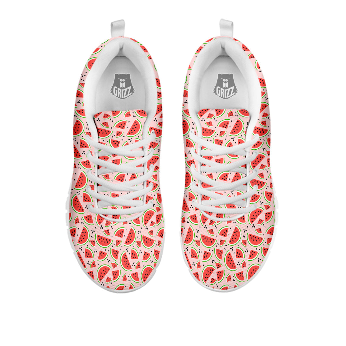 Watermelon Slices Cute Print Pattern White Sneaker-grizzshop