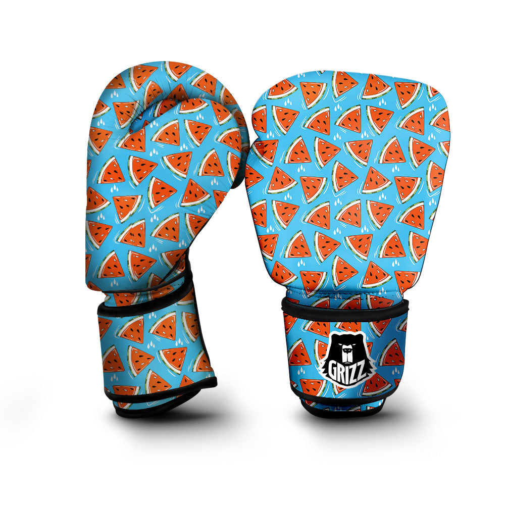 Watermelon Summer Blue Print Pattern Boxing Gloves-grizzshop