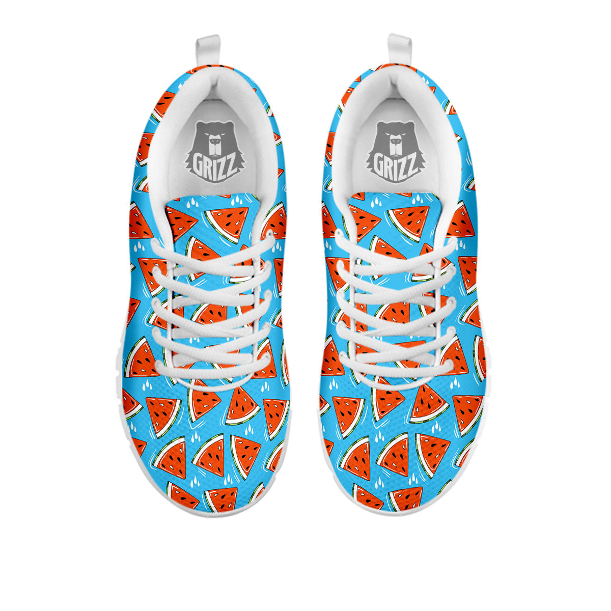 Watermelon Summer Blue Print Pattern White Sneaker-grizzshop