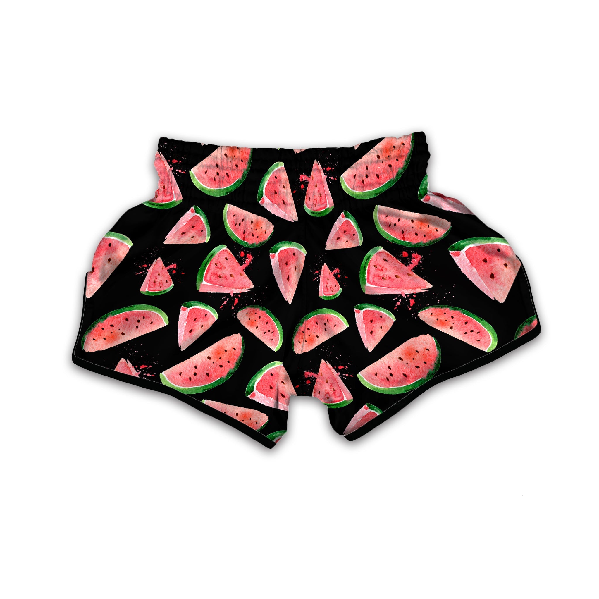 Watermelon Watercolor Print Pattern Muay Thai Boxing Shorts-grizzshop
