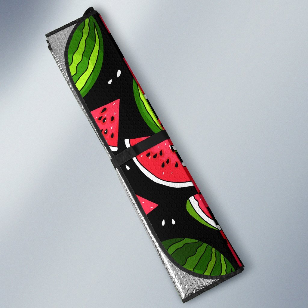 Watermelon Piece Black Pattern Print Car Sun Shade-grizzshop