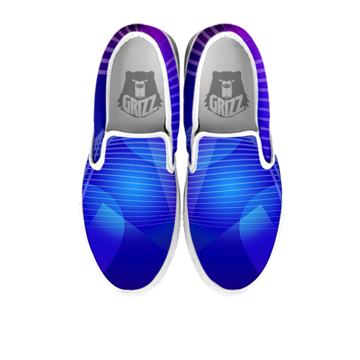Wave EDM Print White Slip On Shoes-grizzshop