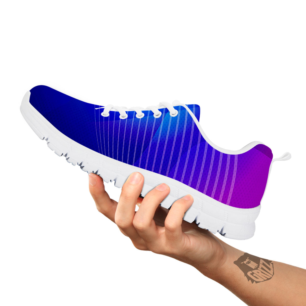 Wave EDM Print White Sneaker-grizzshop