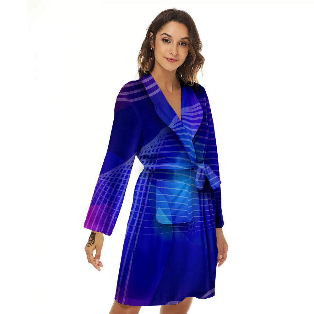 Wave EDM Print Women's Robe-grizzshop