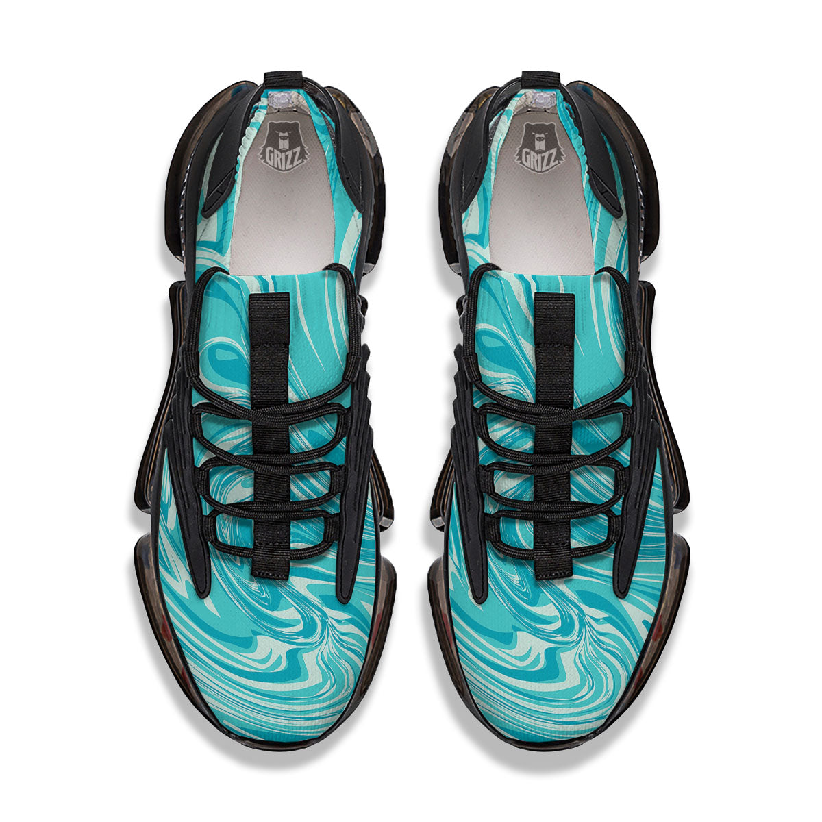 Wave Psychedelic Print Pattern Black Gym Shoes-grizzshop