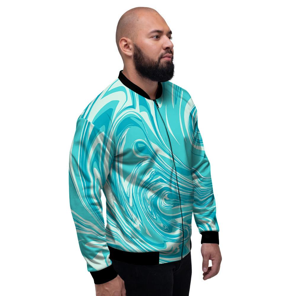 Wave Psychedelic Print Pattern Men's Bomber Jacket-grizzshop