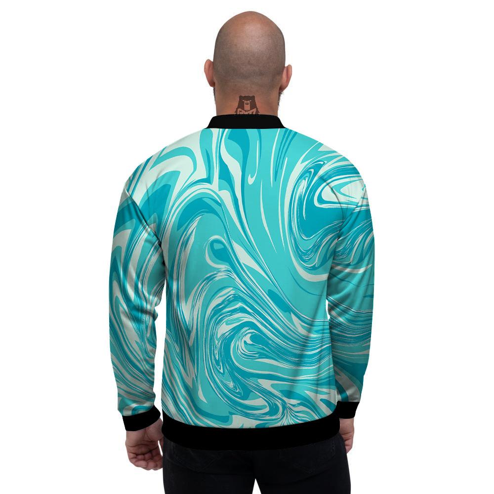 Wave Psychedelic Print Pattern Men's Bomber Jacket-grizzshop