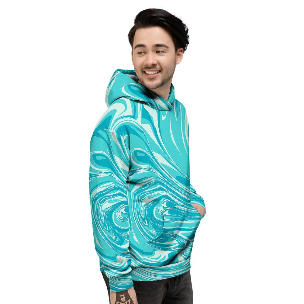 Wave Psychedelic Print Pattern Men's Hoodie-grizzshop