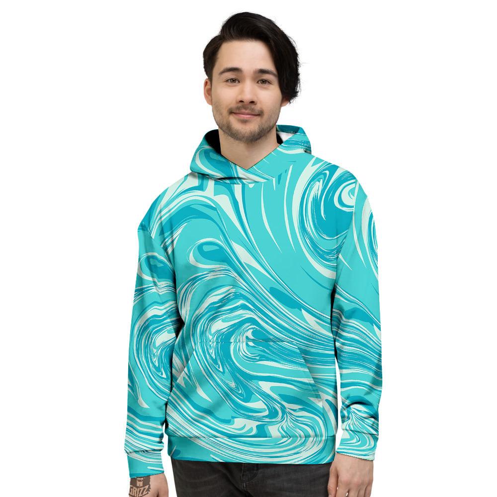 Wave Psychedelic Print Pattern Men's Hoodie-grizzshop