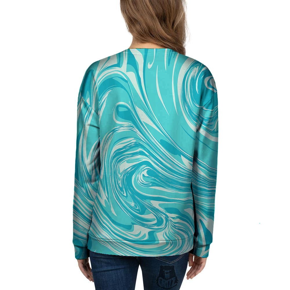 Wave Psychedelic Print Pattern Women's Sweatshirt-grizzshop