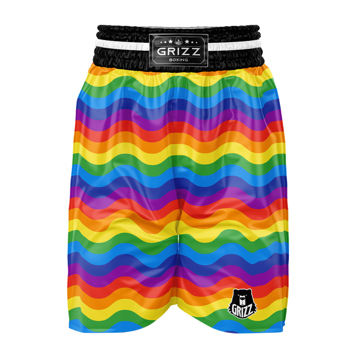 Wave Rainbow Print Pattern Boxing Shorts-grizzshop