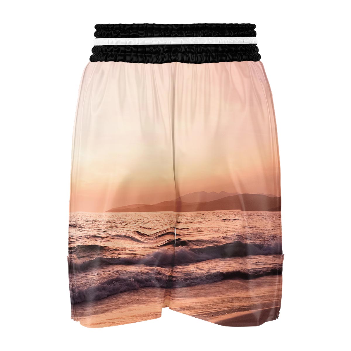 Wave Sunrise Print Boxing Shorts-grizzshop