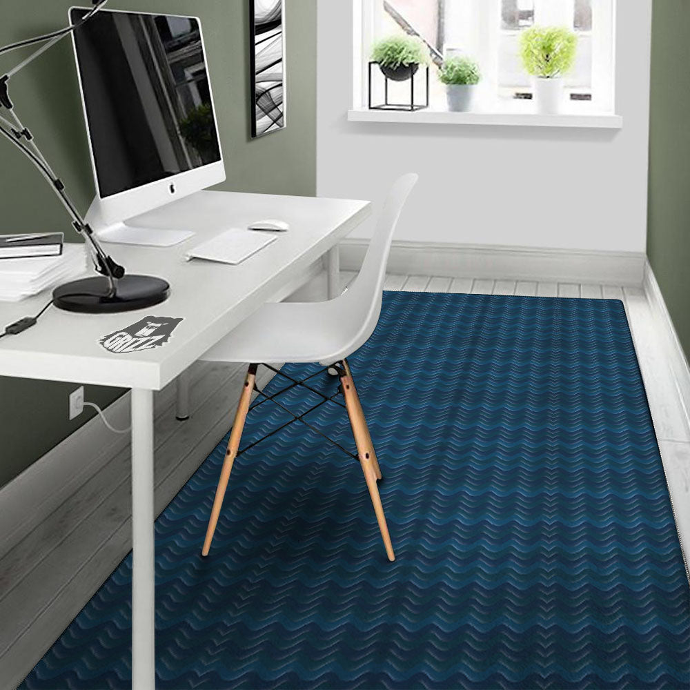 Wave Surfing Deep Sea Print Pattern Floor Mat-grizzshop