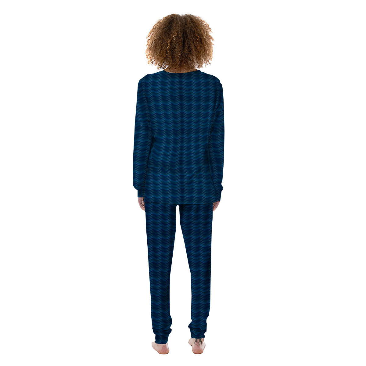 Wave Surfing Deep Sea Print Pattern Women's Pajamas-grizzshop