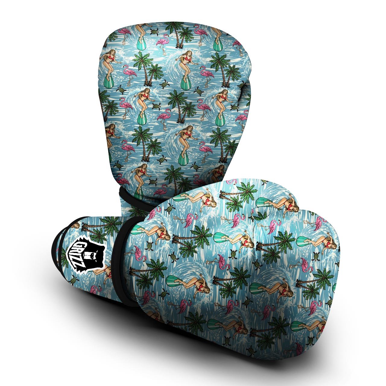 Wave Surfing Print Pattern Boxing Gloves-grizzshop