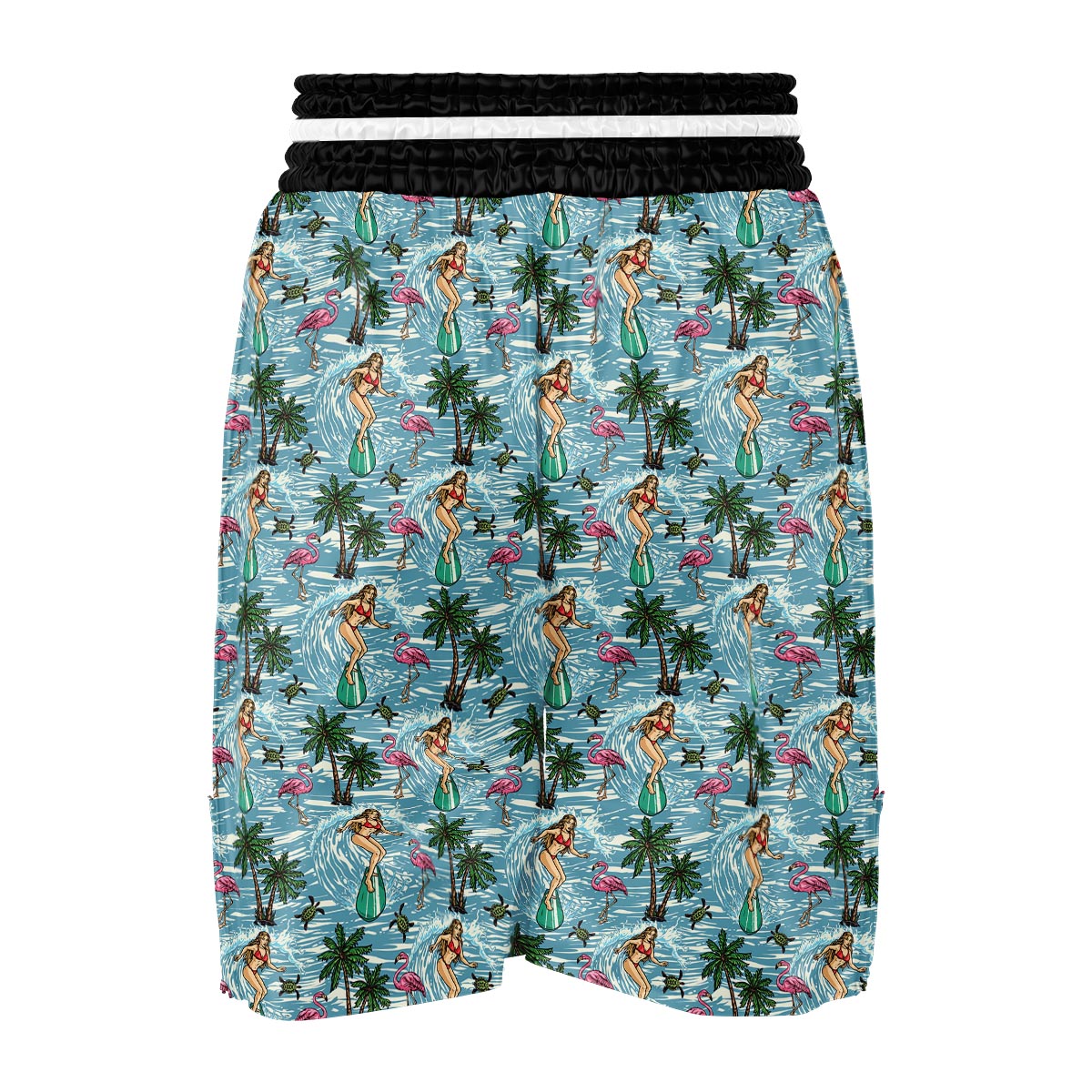Wave Surfing Print Pattern Boxing Shorts-grizzshop