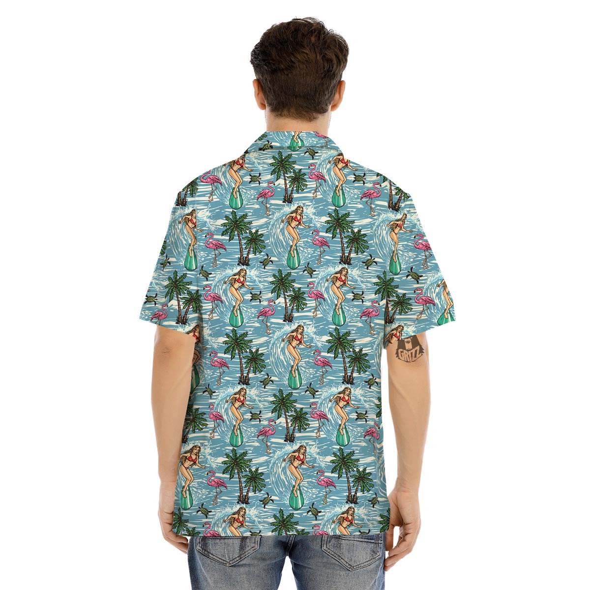Wave Surfing Print Pattern Men's Hawaiian Shirt-grizzshop