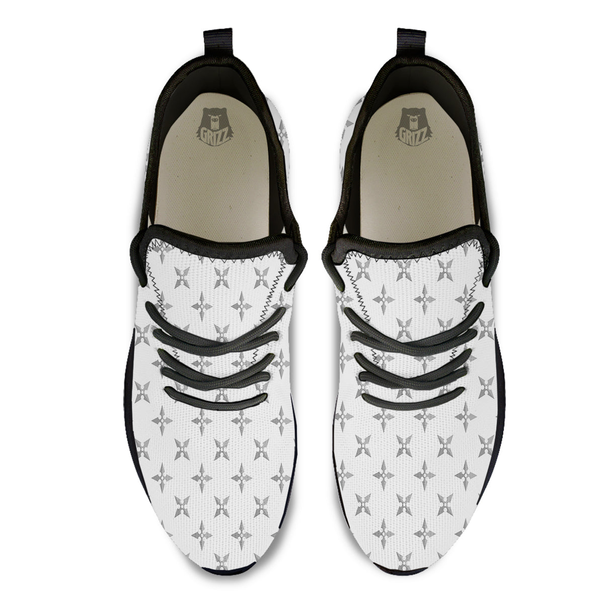 Weapon Ninja Print Pattern Black Athletic Shoes-grizzshop