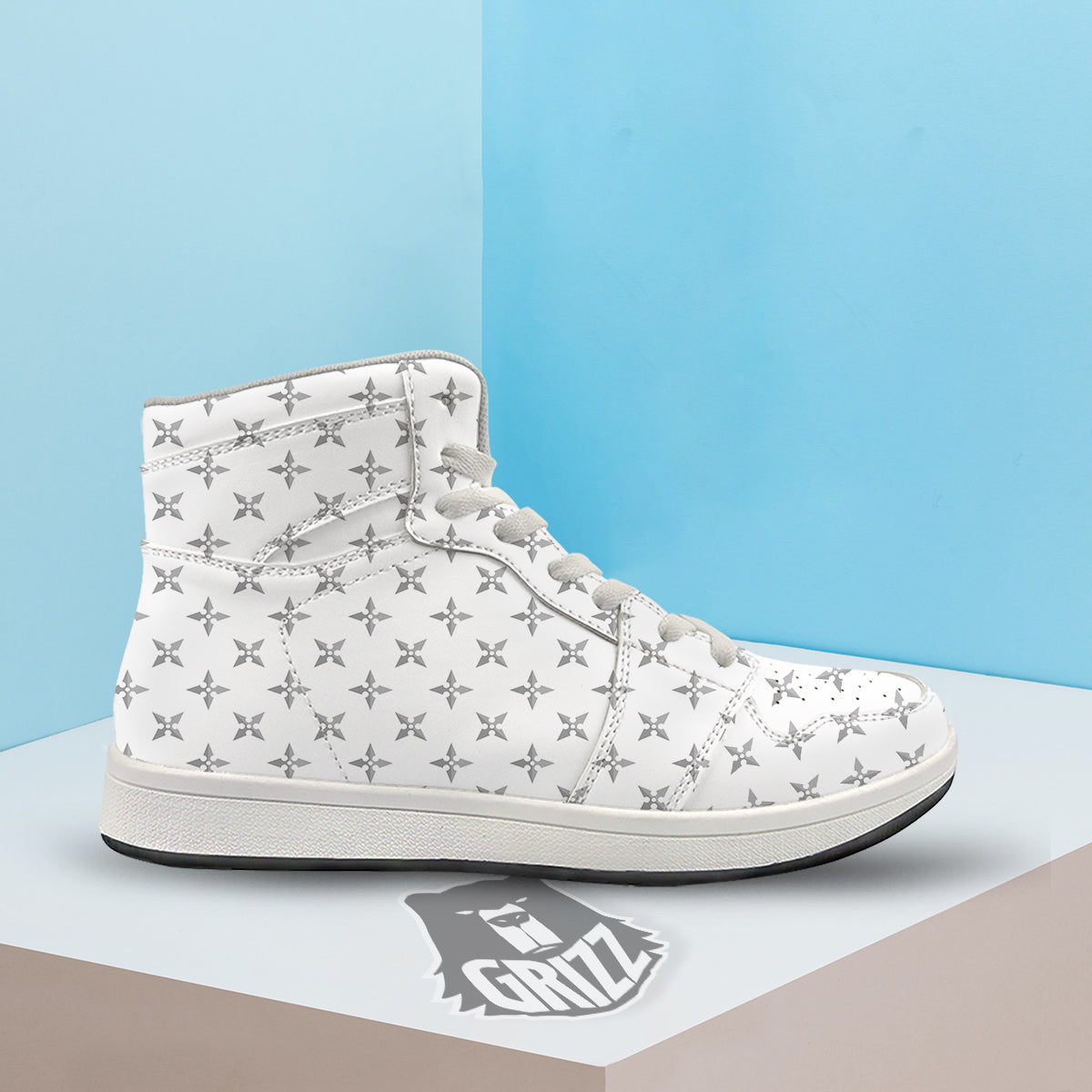 Weapon Ninja Print Pattern High Top Sneakers-grizzshop
