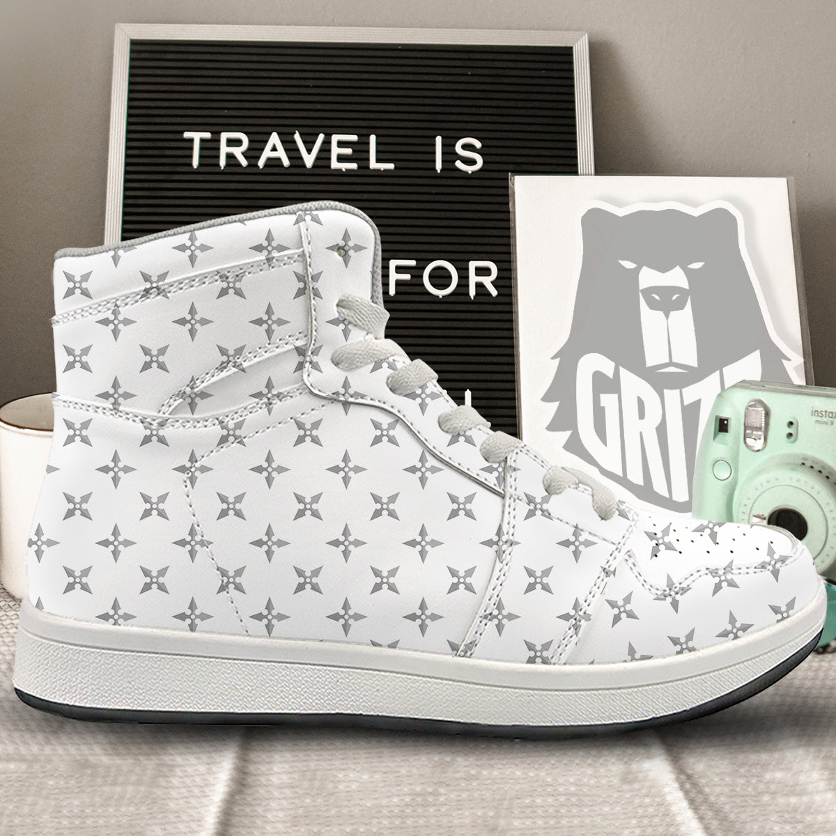 Weapon Ninja Print Pattern High Top Sneakers-grizzshop