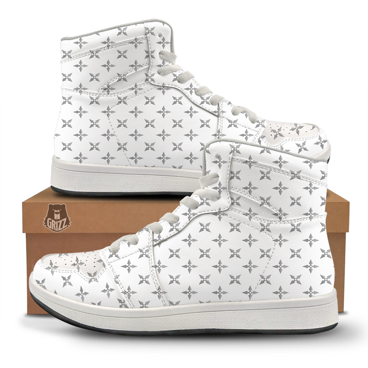 Weapon Ninja Print Pattern High Top Sneakers-grizzshop
