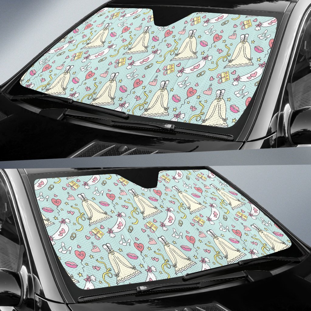 Wedding Pastel Pattern Print Car Sun Shade-grizzshop