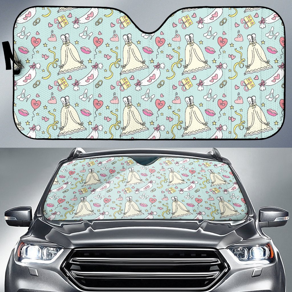 Wedding Pastel Pattern Print Car Sun Shade-grizzshop