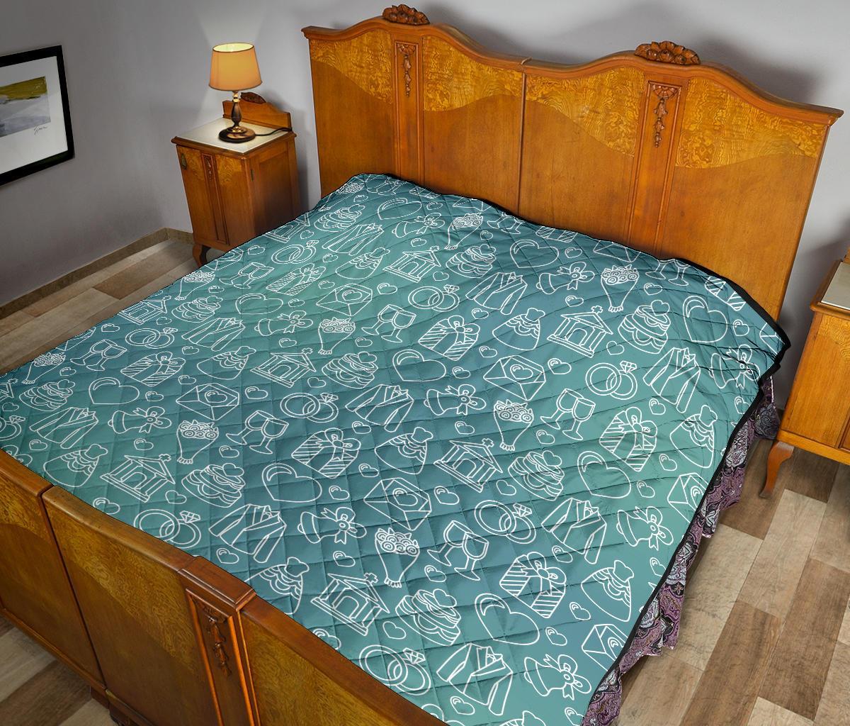 Wedding Pattern Print Quilt-grizzshop