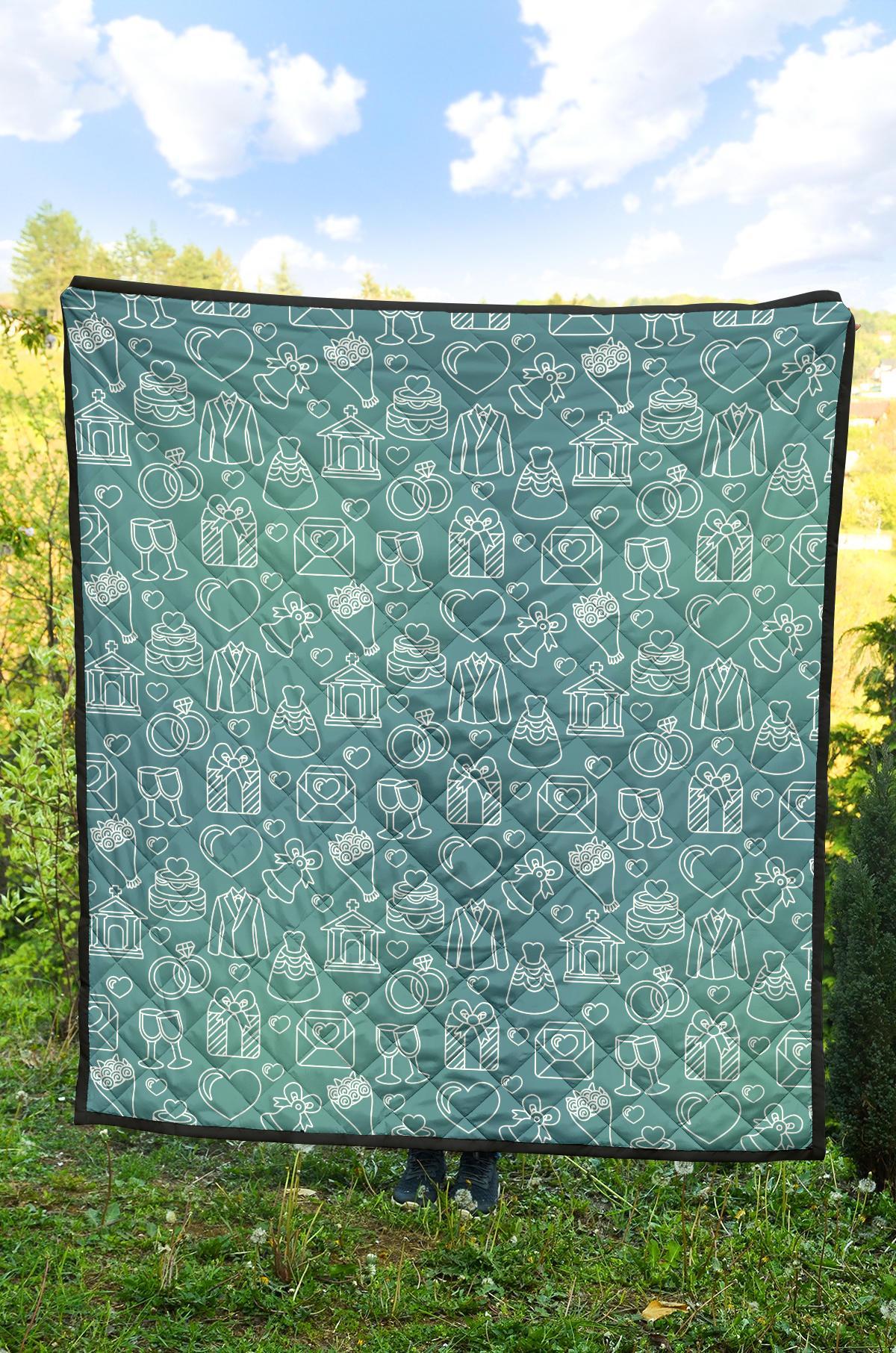 Wedding Pattern Print Quilt-grizzshop