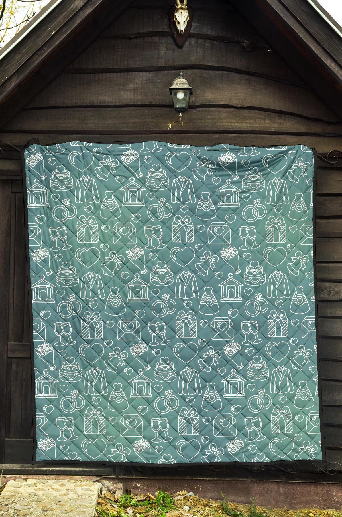 Wedding Pattern Print Quilt-grizzshop