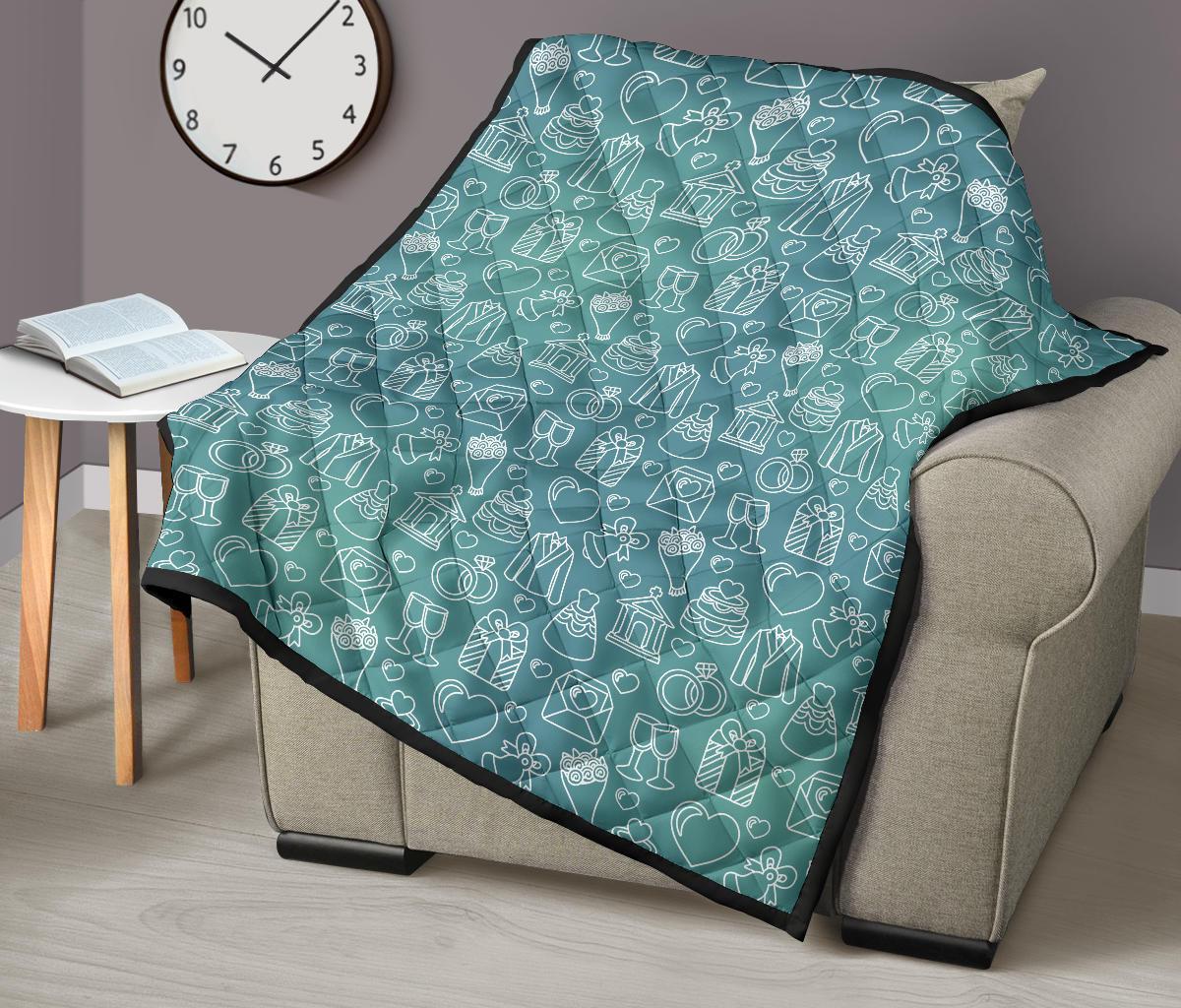 Wedding Pattern Print Quilt-grizzshop