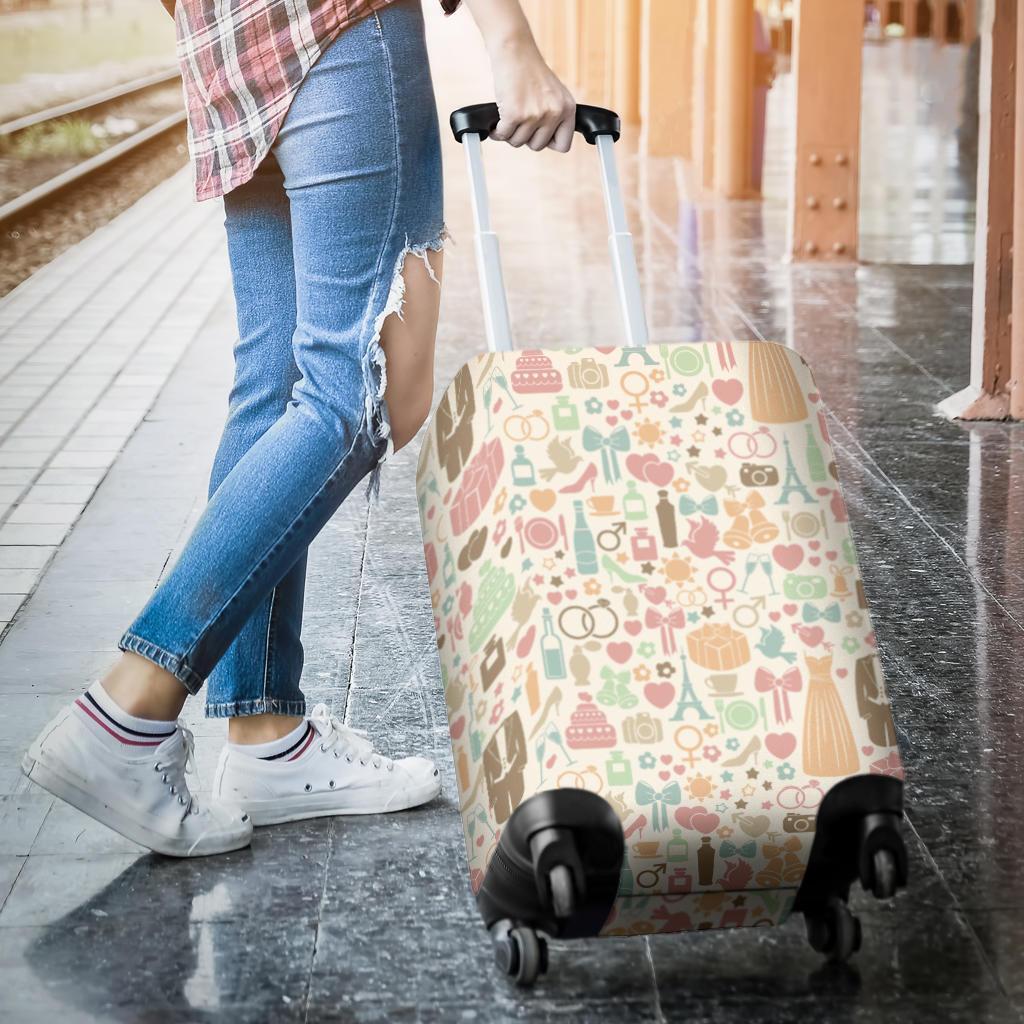 Wedding Print Pattern Luggage Cover Protector-grizzshop