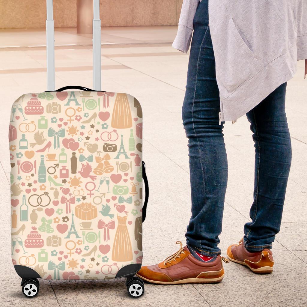Wedding Print Pattern Luggage Cover Protector-grizzshop